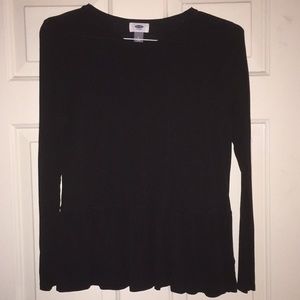 Long sleeve peplum tee